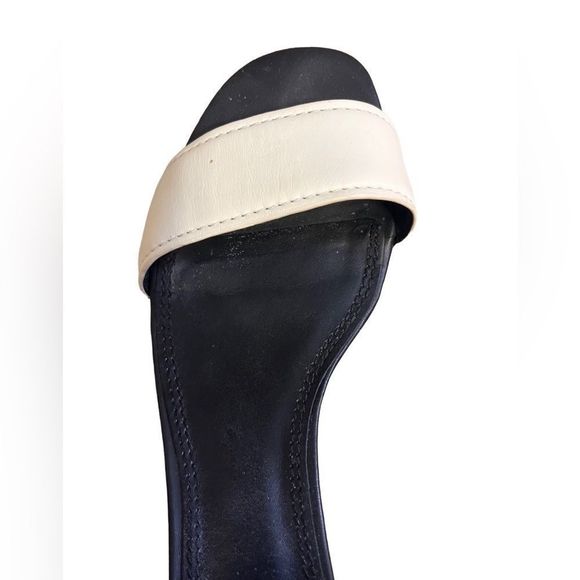 Tory Burch Tana Heel Sandal- Maison Black and Ivory Heel with Zip Back 45mm - Picture 6 of 8